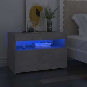 vidaXL Sängbord med LED-belysning betonggrå 60x35x40 cm 3082782