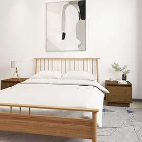 vidaXL Sängbord 2 st honungsbrun 35x34x32 cm massiv furu 813402