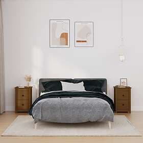 vidaXL Sängbord 2 st honungsbrun 40x35x61.5 cm massiv furu 820953