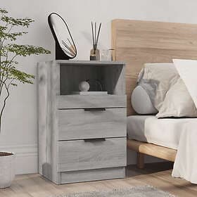vidaXL Sängbord grå sonoma konstruerat trä 817041
