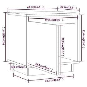 vidaXL Sängbord 2 st honungsbrun 40x30x40 cm massiv furu 813312