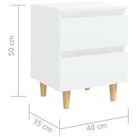vidaXL Nightstand White 40x35x50cm 805851