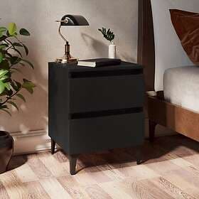 vidaXL Nightstand 2 pcs Black 40x35x50cm Engineered Wood 805872
