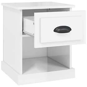 vidaXL Nightstand White High Gloss 39x39x47.5cm Constructed Wood