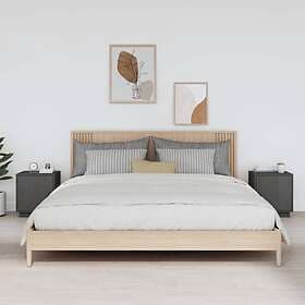 vidaXL Sängbord 2 st grå 40x34x45 cm massivt furuträ 818280