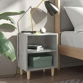 vidaXL Nightstand 2 pcs Concrete Grey 40x30x50cm Solid Wood Legs 805788