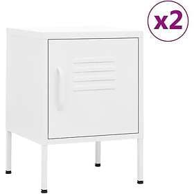 vidaXL Sängbord 2 st vit 35x35x51 cm stål 3095213
