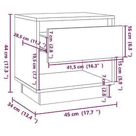 vidaXL Nightstand Sonoma Oak 2 pcs 45x34x44cm Engineered Wood 809519