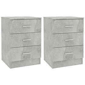 vidaXL Nightstand 2 pcs Concrete Grey 38x35x56cm Engineered Wood 800459