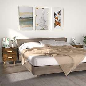 vidaXL Sängbord 2 st rökfärgad ek 40x35x47.5 cm 817286
