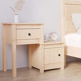 vidaXL Sängbord 79.5x38x65.5 cm massiv furu 814539