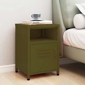 vidaXL Nightstand Olive Green 35x35x51cm Steel 336216