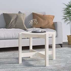 vidaXL Soffbord vit Ø 62.5x45cm massiv furu 822303