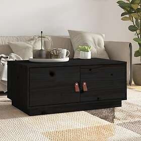 vidaXL Soffbord svart 80x50x35 cm massiv furu 818254