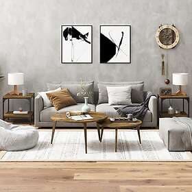 vidaXL Soffbord 2 st rökfärgad ek 40x40x40 cm konstruerat trä 819382