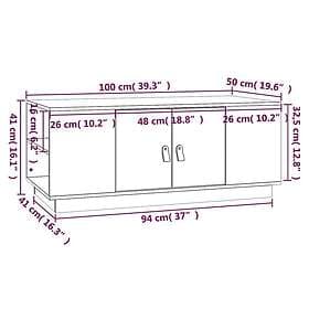 vidaXL Soffbord 100x50x41 cm massivt furu 818255