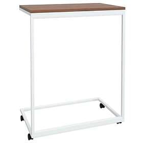 vidaXL Sidobord med hjul vit 55x35x70 cm konstruerat trä 343102