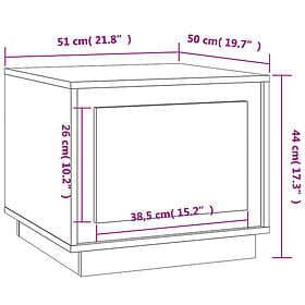 vidaXL Soffbord betonggrå 51x50x44 cm konstruerat trä 819872