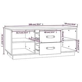 vidaXL Soffbord honungsbrun 100x50x41 cm massiv furu 818273
