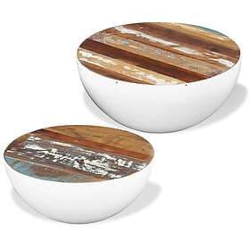 vidaXL Skålformade soffbord återvunnet massivt trä 2 st 243351