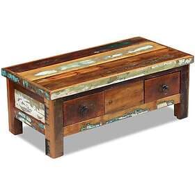 vidaXL Coffee Table with Drawers Solid Reclaimed Wood 90x45x35cm 243321