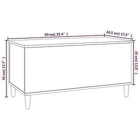 vidaXL Soffbord sonoma-ek 90x44.5x45 cm konstruerat trä 819583
