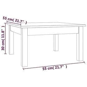vidaXL Soffbord vit 55x55x30 cm massiv furu 814230