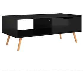 vidaXL Soffbord svart högglansig 100x49.5x43 cm spånskiva 326793