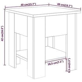 vidaXL Soffbord vit 40x40x42 cm konstruerat trä 810271