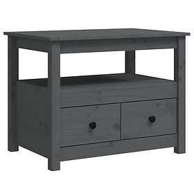 vidaXL Soffbord grå 71x49x55 cm massiv furu 820938