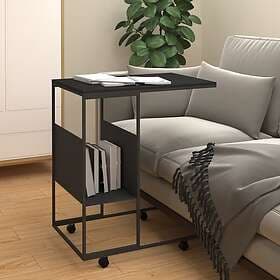vidaXL Sidobord med hjul svart 55x36x63.5 cm konstruerat trä 343109