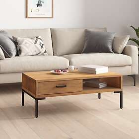vidaXL Soffbord 90x50x35 cm massiv återvunnen furu 349929