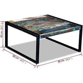 vidaXL Coffee Table 80x80x40cm Recycled Solid Wood 243295