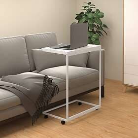 vidaXL Sidobord med hjul vit 55x35x70 cm konstruerat trä 343103