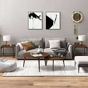 vidaXL Sidobord 2 st brun ek 40x40x35 cm konstruerat trä 819411
