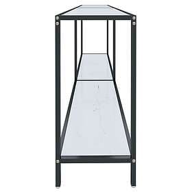 vidaXL Konsolbord vit 180x35x75.5 cm härdat glas 331704