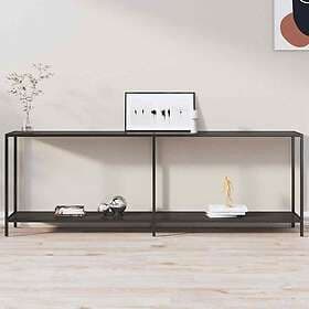 vidaXL Konsolbord svart 220x35x75.5 cm härdat glas 331711