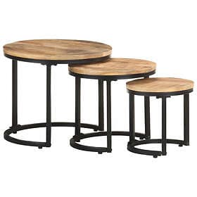 vidaXL Accent Table 3 pcs Rough Mango Wood 320686