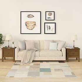 vidaXL Sidobord 2 st honungsbrun 40x40x39 cm massiv furu 813791