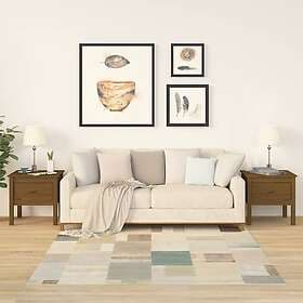vidaXL Sidobord 2 st honungsbrun 50x50x49 cm massivt furuträ 813801