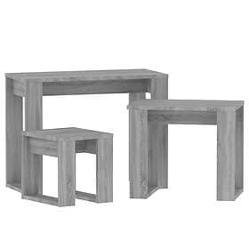 vidaXL End Table Set Grey Sonoma 815223