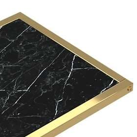 vidaXL Sidobord till datorbord svart marmor 50x35x65 cm härdat glas 331647