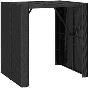 vidaXL Bar Table med glasskiva svart 105x80x110 cm konstrotting 362594
