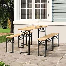 vidaXL Foldable Bar Table 170x50x75/105 cm solid spruce