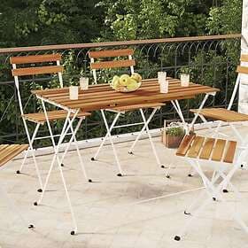 vidaXL Foldable Cafe Table 100x54x71 cm solid acacia wood and steel 319976