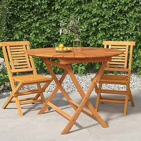 vidaXL Hopfällbart trädgårdsbord Ø 85x75 cm massiv teak 362619