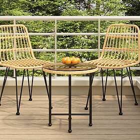 vidaXL Dining Table Ø50 cm tempered glass and steel 319432