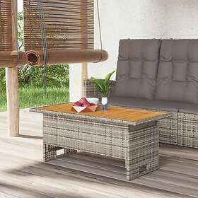 vidaXL Garden Table grey 100x50x43/63 cm acacia wood & polyrattan 362188