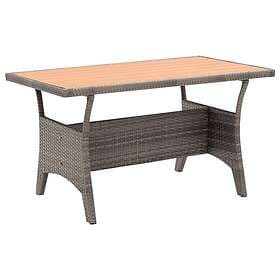 vidaXL Garden Table grey 120x70x66 cm polyrattan 316584