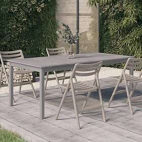 vidaXL Garden Table grey 200x100x75 cm solid acacia wood 318745